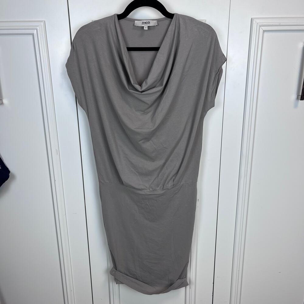 ZENGGI Amsterdam Stretch Cowl Neck Bodycon Dress